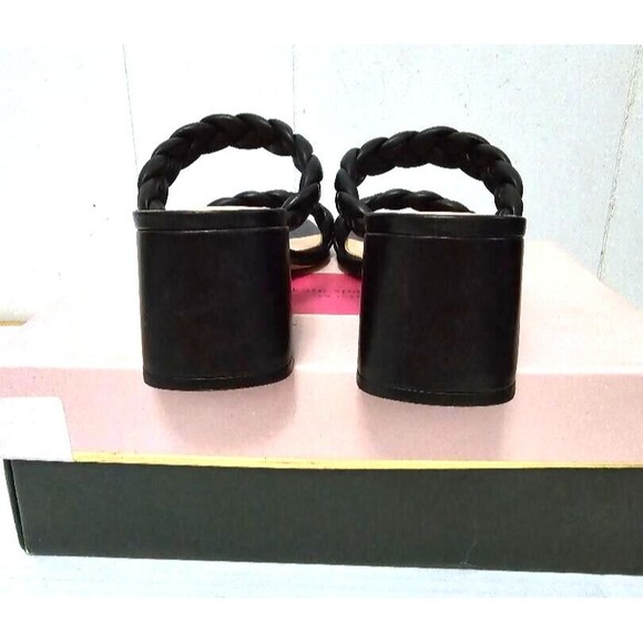 Kate Spade Womens Juniper Double Braided Strap Leather Sandal Black Size… - Picture 5 of 15